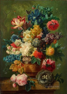 フラワーズ Painting - 花と緑の葉の開花